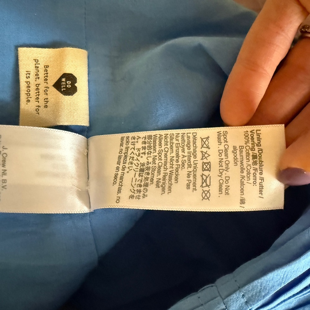 NWT Madewell Ruched Crop Tank Top | Capri Blue Azure - Picture 6 of 9